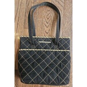 Longaberger Tote Bag Purse Brown Black Handbag Classic Style 12"×10"